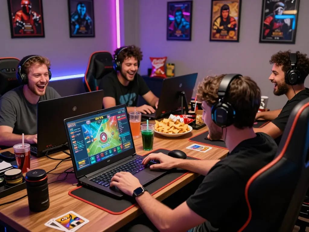 Engaged players enjoying the rik vip online gaming platform in a vibrant room setting.