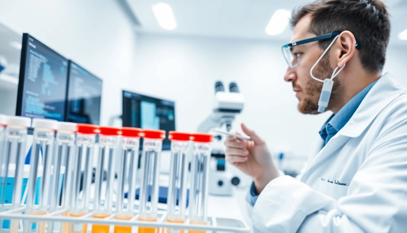 Investigating Tirzepatide in a professional laboratory environment with advanced equipment.