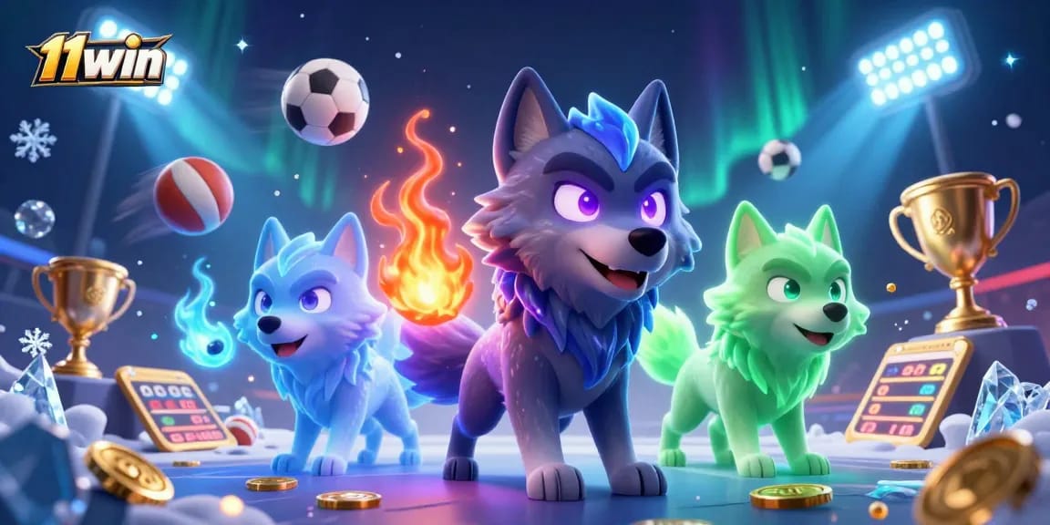 Engage with 11win's jackpot excitement through wolves and dynamic sports elements.