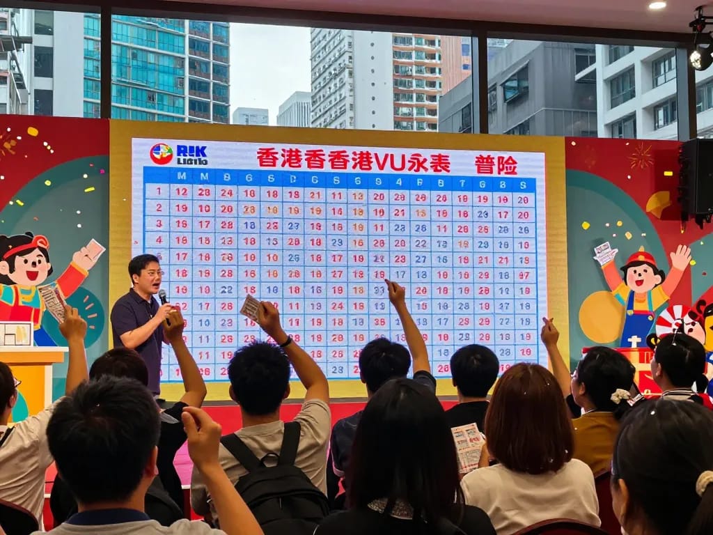 Penonton bersemangat menyaksikan acara pengundian langsung HK Lotto dengan tampilan digital dan suasana meriah.