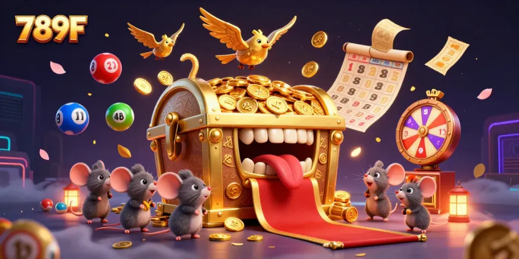 789F offers an engaging spinoff of colorful lottery fun with numerous vibrant game elements.